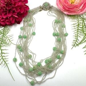 VINTAGE⚜️JAPAN Unique Glass Beaded Necklace